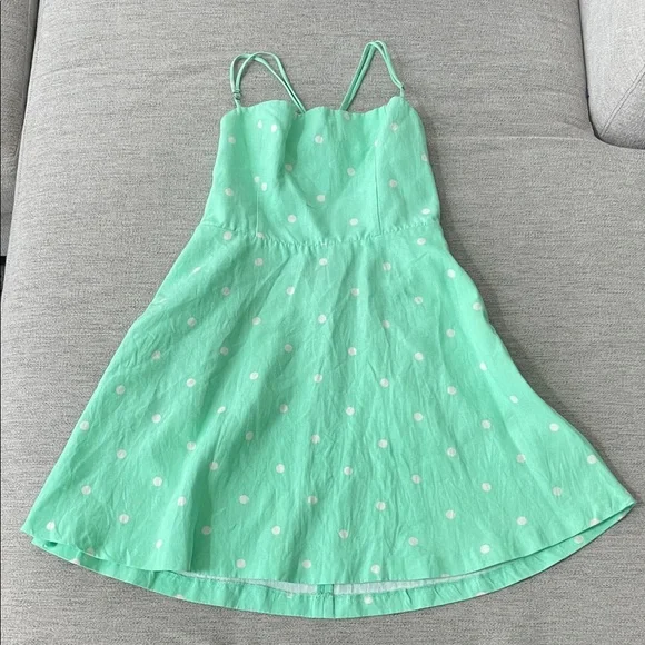 Zara | Dresses | Zara Mint Green Mini Dress With White Polka Dots | Poshmark